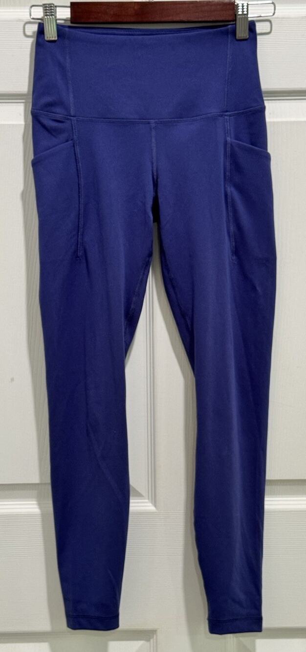 Yogalicious Lux Blue High Waisted Pockets Leggings XS RN 144527 Activewear